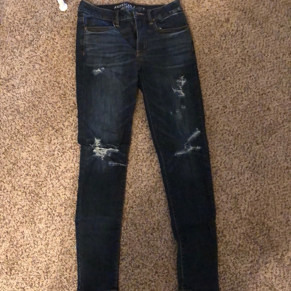 American Eagle High Rise distressed jeggings